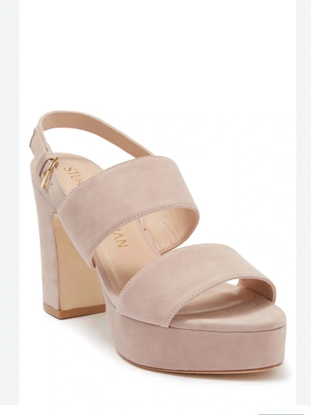 Stuart WeitzmanOno Suede Platform Block Heel Sandal In Dolce Size 9.5